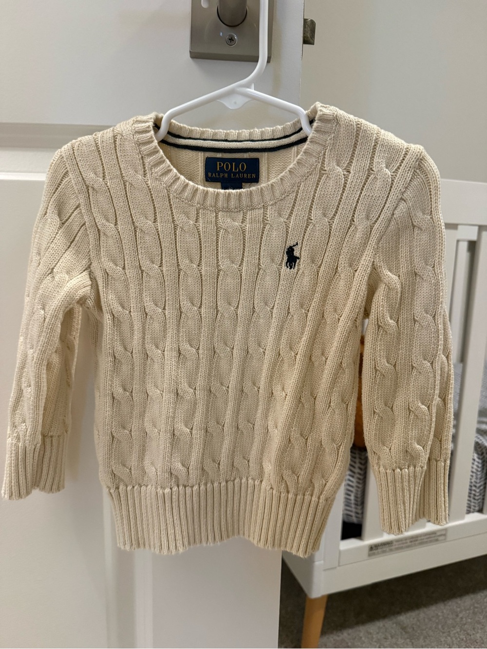 Polo by Ralph Lauren Cream Cable Crew Sweater